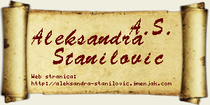 Aleksandra Stanilović vizit kartica
